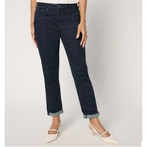NYDJ Margot Girlfriend Jeans Size 8‎ Dark Wash Denim Womens Comfort Fit 💙💙